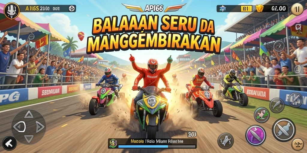 Tampilan gameplay API66 yang mendebarkan dengan balapan cepat.