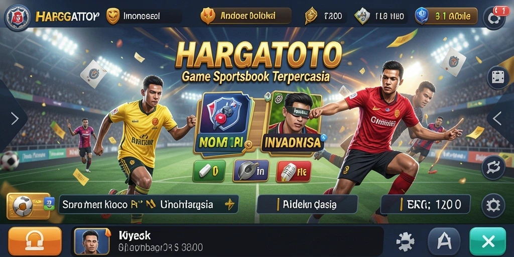 Tampilan antarmuka HARGATOTO dengan opsi sportsbook yang menarik.