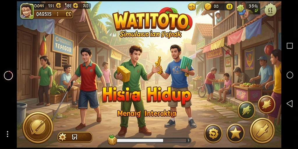Tampilan gameplay interaktif WATITOTO di dunia simulasi.