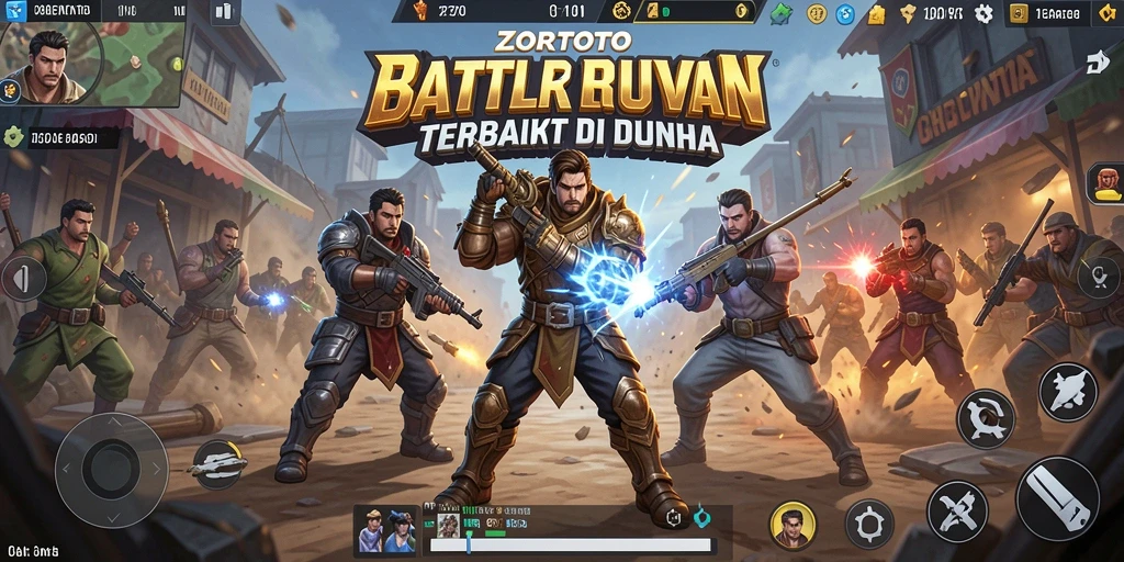 Screenshot ZORTOTO memperlihatkan aksi seru dalam pertarungan Battle Royale.